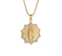 IOETSEUT men personalised necklace Classic Catholic Square Pendant Necklace for Men Women Christian Religious Prayer Amulets Jewelry Gifts gift