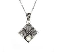 IOETSEUT men personalised necklace Exquisite Square Gemstone Pendant Necklace Women's Fashion Elegant Casual Jewelry Gift Accessory gift