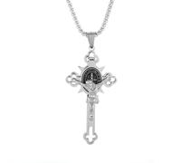 IOETSEUT men personalised necklace Italian Christian Saint St. Benedict Cross Necklace Pendant Men and Women Religion Catholic Amulet Jewelry gift