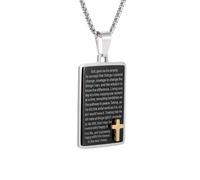 IOETSEUT men personalised necklace Retro Christian Cross Bible Prayer Amulet Necklace for Men Women Fashion Trend Casual Jewelry gift