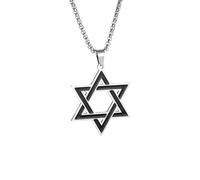 IOETSEUT men personalised necklace Retro Gothic Solomon Seal Hexagram Pendant Jewish Star of David Necklace for Men Women Fashion Lucky Jewelry gift