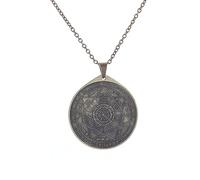 IOETSEUT men personalised necklace Retro Punk Seven Angels of Solomon Magic Circle Star of David Amulet Pendant Necklace for Men and Women gift