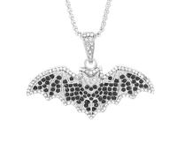 IOETSEUT men personalised necklace Trendy Hip Hop Inlaid Zircon Bling Popsicle Black Bat Pendant Necklace Personality Men and Women Rapper Jewelry Gift gift