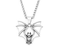 IOETSEUT Men's necklace Bat Pendant Detailed Necklace Punk Biker Animal Jewelry For Men Fashion Halloween Dark Gothic Jewelry Gifts gift
