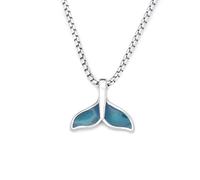 IOETSEUT Men's necklace Blue Whale Fish Tail Pendant Necklaces For Men Women Long Chain Choker Necklace Charm Party Jewelry gift