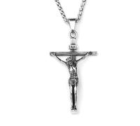 IOETSEUT Men's necklace Classic Suffered On The Cross Pendant Necklaces For Men Christian Amulet Jewelry Fashion Religious Gift gift