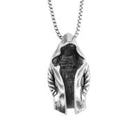 IOETSEUT Men's necklace Cool Punk Vintage Assassin Cloak Man In Black Pendant Necklaces For Men Boys Personality Hip Hop Jewelry Gifts gift