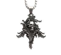IOETSEUT Men's necklace Creative Vintage Skull Pendant Necklace for Men Punk Dominating Death Skull Necklaces Gothic Amulet Jewelry Gift gift