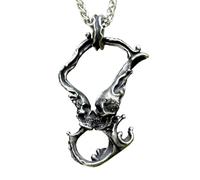 IOETSEUT Men's necklace Double Skull Kissing Pendant Men's Necklace Cool Biker Jewelry gift