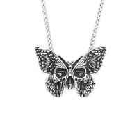 IOETSEUT Men's necklace Fashion Vintage Butterfly With Skull Pendant Necklaces For Men Women Hip Hop Biker Party Jewelry Gifts gift