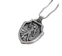 IOETSEUT Men's necklace, fashionable and personalized Ancient Greek Mythology Spartan Warrior Shield Pendant Punk Amulet Necklace Men's Rock Party Biker Charm Jewelry Gift Jewelry Gift