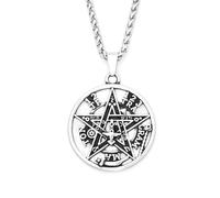 IOETSEUT Men's necklace Men's Witchcraft Pentagram Pendant Necklace With Jewish Hebrew Four Letters Jewelry Prayer Amulet Gifts gift