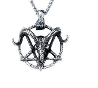 IOETSEUT Men's necklace NEW Men's Viking fallen angel Satan demon sheep head Pendant Necklace Animal jewelry gift
