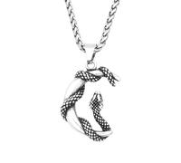 IOETSEUT Men's necklace New Vintage The Moon With Snake Pendant Necklace For Man Women Punk Creative Fashion Animal Jewelry gift