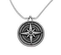 IOETSEUT Men's necklace Punk Hip Hop Compass Pendant Necklace Retro Biker Compass Necklace Men Fashion Personality Jewelry Gift gift