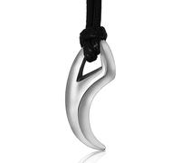 IOETSEUT Men's necklace Punk Hip Hop Crescent Tooth Spike Pendant Necklace Men Women Fashion Wolf Tooth Leather Rope Necklace Jewelry gift
