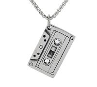 IOETSEUT Men's necklace Punk Hip Hop Rock Retro Tape Pendant Necklace Biker Men Necklace Chain Fashion Punk Jewelry Gift gift