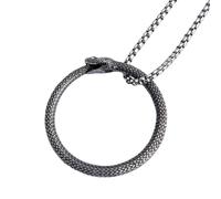 IOETSEUT men's necklace,Punk Vintage Ouroboros Snakes Pendant For Men Vikings Animal Necklace Gothic Party Jewelry Gifts,Personalized Gift