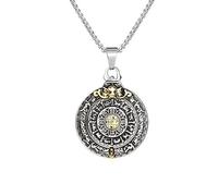 IOETSEUT Men's necklace Retro Amulet Nine Palaces Bagua Pendant Zodiac Men Necklace Punk Pendant Chain Fashion Jewelry Gift gift