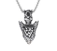 IOETSEUT men's necklace,Retro Odin Symbol Spearhead Necklace For Men Viking Nordic Amulet Pendant Jewelry Gifts,Personalized Gift