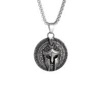 IOETSEUT mens necklace silver cross necklace personalised Ancient Greek Spartan Warrior Helmet Warrior Pendant Necklace for Men Personalized Punk Amulet Jewelry Gift the gift