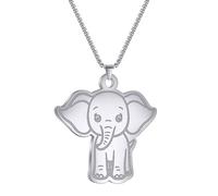 IOETSEUT mens necklace silver cross necklace personalised Elephant Pendant Necklace Women Male Jewelry Punk Animal Jewelry Necklace the gift