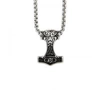 IOETSEUT Men's necklace Viking Thor Hammer Pendant Necklace For Men Fashion Gold/Silver Color Necklace Viking Amulet Jewelry gift