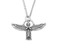 IOETSEUT Men's necklace Vintage Angel Wings Prayer Hands Pendant Necklaces For Men Women Fashion Anniversary Amulet Jewelry gift