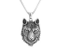 IOETSEUT Men's necklace Vintage Detail Viking Wolf Head Pendant Necklace For Men Women Fashion Norse Amulet Necklaces Party Jewelry Gift gift