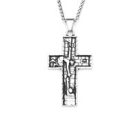 IOETSEUT Men's necklace Vintage Punk Savior Cross Pendant Necklaces For Men Women Lucky Prayer Amulet Religions Jewelry gift