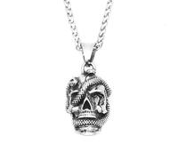 IOETSEUT Men's necklace Vintage Snake Skull Necklaces For Men Punk Hip Hop Party Biker Pendant Necklace Gothic Jewelry gift