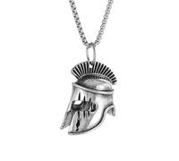 IOETSEUT Men's necklace Vintage Spartan Helmet Pendant Necklace Men's Hip Hop Rock Warriors Helmet Bell Pendant Biker Jewelry gift