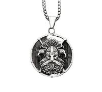 IOETSEUT men's necklace,Vintage Vikings Raven Warrior Pendant Necklace For Men Nordic Odin Amulet Necklaces Biker Jewelry Gift,Personalized Gift