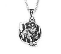 IOETSEUT Men's necklace Vintage Vikings Wolf Pendant Necklace Fashion Punk Viking Animal Necklaces For Men Odin Amulet Jewelry gift