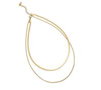 IOETSEUT men's necklaces friendship necklace 2024 Double Layer Snake Clavicle Chain Necklace Female Fashion Hip-hop Retro Unique Design Short