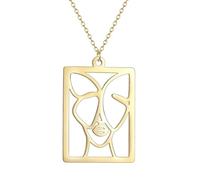 IOETSEUT men's necklaces friendship necklace Abstract Butterfly On Women Face Pendant Necklace Women Statement Jewelry Boho Necklace Wedding Gift