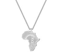 IOETSEUT men's necklaces friendship necklace Africa Map Afinkra Sankofa Pendant Necklace for Men and Women Jewelry