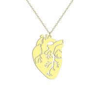 IOETSEUT men's necklaces friendship necklace Anatomical heart Pendant Necklace for Women Girls Anatomy Heart Charm Neck Chain biology Jewelry Gift