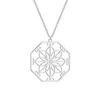 IOETSEUT men's necklaces friendship necklace Ancient Greek Octagon Mandala Geometry Necklace Pendant for Women Girls Dainty Charm Neck Clavicle Chain Jewelry Female