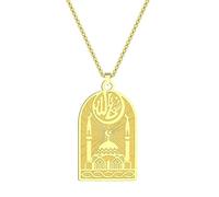 IOETSEUT men's necklaces friendship necklace Ancient Muslim Islamic Church Pendant Necklace for Women Men Arab Islam Allah Charm Neck Chain Amulet Talisman Jewelry