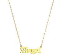 IOETSEUT men's necklaces friendship necklace Angel Pendant Necklace for Women Girls Ancient English Letter Necklace Choker Lovers Gift for Daughter