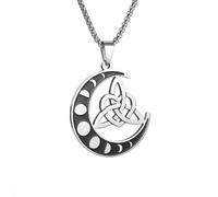 IOETSEUT men's necklaces friendship necklace Celtic Knot Moon Irish Knot Symbol Pendant Necklace Men Women Fashion Amulet Jewelry Gift