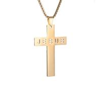 IOETSEUT men's necklaces friendship necklace Christian Cross Pendant Letter Amulet Necklace for Men and Women Simple Religious Prayer Jewelry Gift