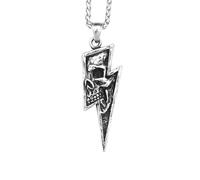 IOETSEUT men's necklaces friendship necklace Cool Vintage Hot Skull Lightning Pendant Necklace For Men Women Punk Amulet Domineering Skull Necklace Fashion Jewelry