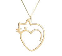 IOETSEUT men's necklaces friendship necklace Cute Animal Love Heart Cat Pendnat Necklace Women Animal Lover Jewelry Kitten Necklace