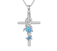 IOETSEUT men's necklaces friendship necklace Cute Exquisite Two Turtles Decor Cross Necklace Birthday Party Gifts Jewelry Niche Style