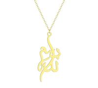 IOETSEUT men's necklaces friendship necklace Dainty Arabic Script Pendant Necklace for Women Girls Geometric Bismillah Calligraphy Charm Chain Jewelry Collar