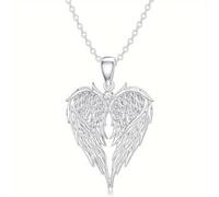IOETSEUT men's necklaces friendship necklace Elegant Angel Wing Heart Shaped Pendant Necklace Exquisite Fashionable Elegant Versatile Banquet Party Daily Wear Jewelry Gift