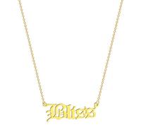 IOETSEUT men's necklaces friendship necklace English Letter Necklace Bliss Necklace for Family Handmade Golden Necklace Choker Women Happiness Memory Gift