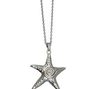 IOETSEUT men's necklaces friendship necklace Exaggerated Metal Big Starfish Pendant Necklace for Women Gothic Hip Hop Silver Color Pentagram Star Chain Necklace Y2K Jewelry